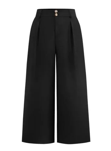 High Waist Wide Leg Pants VI, Black