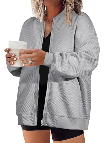 Collared Long Sleeve Jacket, Gray