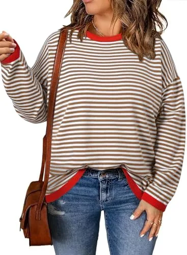 Crew Neck Long Sleeve Sweater, Chestnut