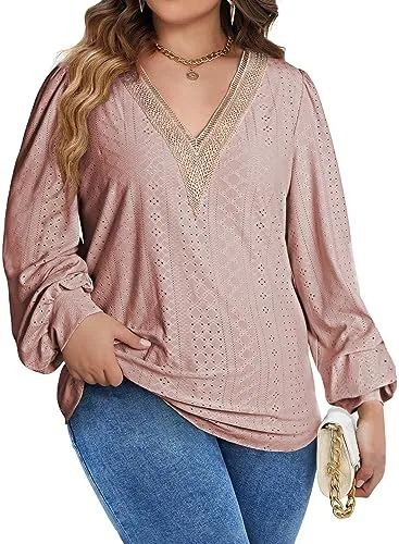V Neck Long Sleeve Dress III, Pink
