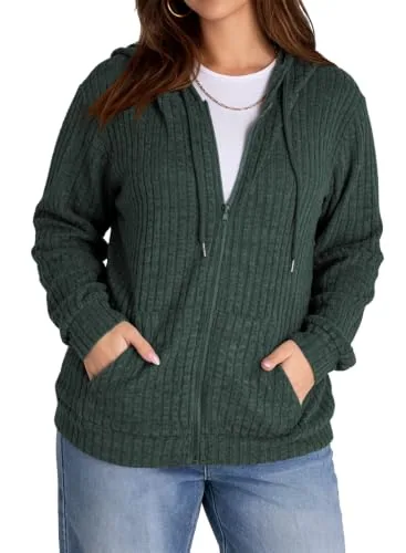 High Waist Hoodie, Blackish Green