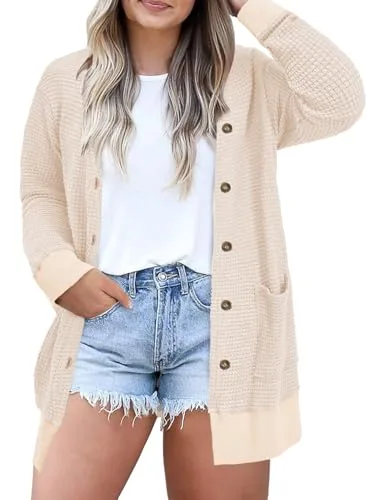 Long Sleeve Cardigan, Beige