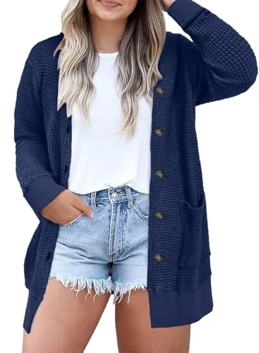 Long Sleeve Cardigan, Navy Blue