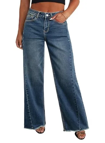 High Waist Wide Leg Jeans, Sail Blue