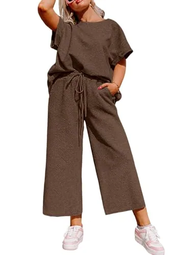 High Waist Two-Piece Set, Coffee
