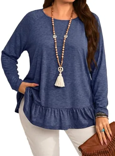 Crew Neck Long Sleeve Top III, Dirty Blue