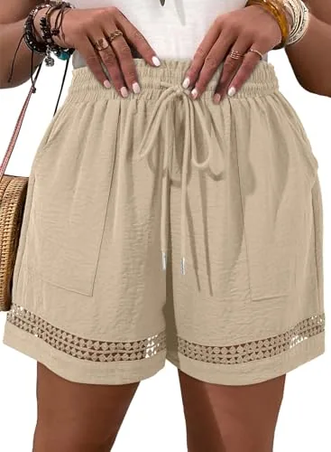 High Waist Shorts, Beige