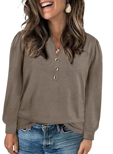 V Neck Long Sleeve Blouse III, Dune