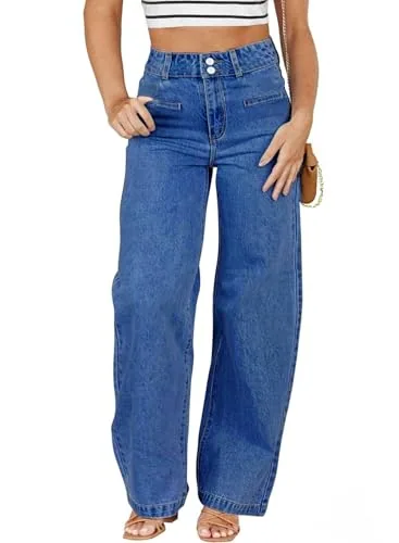 High Waist Jeans V, Dark Blue