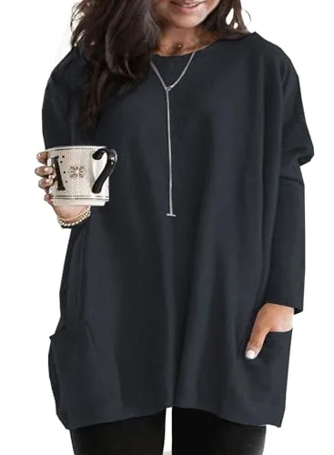 Crew Neck Long Sleeve Top II, Navy Blue