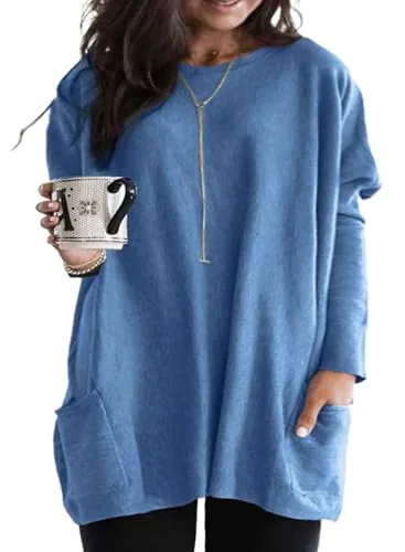 Crew Neck Long Sleeve Top II, Sky Blue