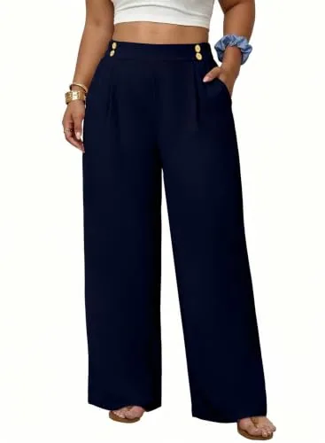 High Waist Pants IV, Navy Blue