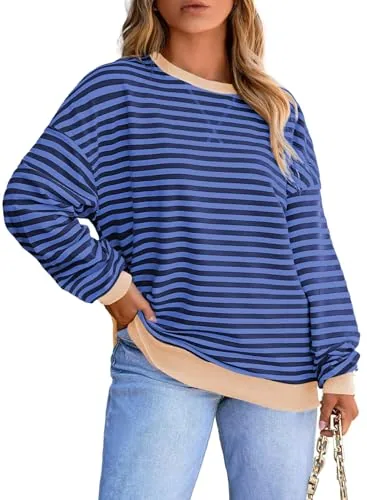Crew Neck Long Sleeve Sweatshirt II, Blue