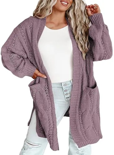 Long Sleeve Cardigan IV, Purple