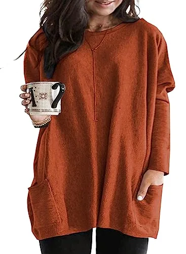 Crew Neck Long Sleeve Top II, Orange