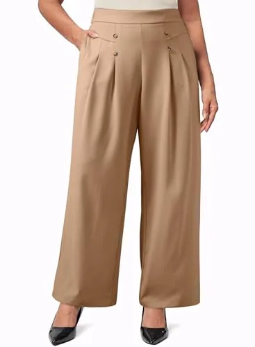 High Waist Wide Leg Pants III, Pale Khaki