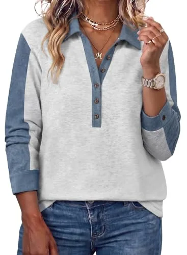 Collared Long Sleeve Sweatshirt II, White
