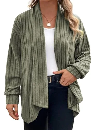 Collared Long Sleeve Cardigan, Green