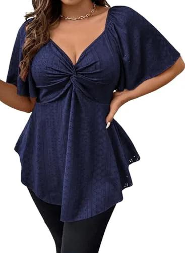 Lace V Neck Short Sleeve Dress II, Navy Blue