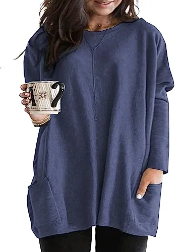 Crew Neck Long Sleeve Top II, Blue