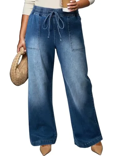 High Waist Wide Leg Jeans III, Dirty Blue